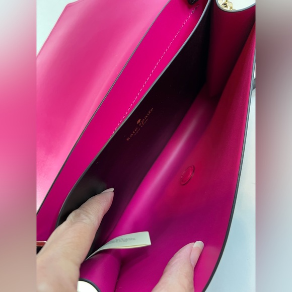 Kate Spade Arbour Hill Angelea Black Leather w/Pink Lining & Gold Chain - Picture 8 of 13